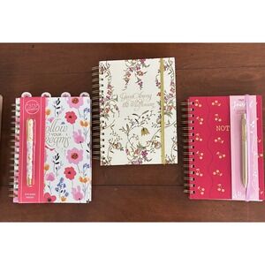 New Paper Studio & Mystic Apparel Journal Bundle Floral Cherry 3 Notebooks Pens